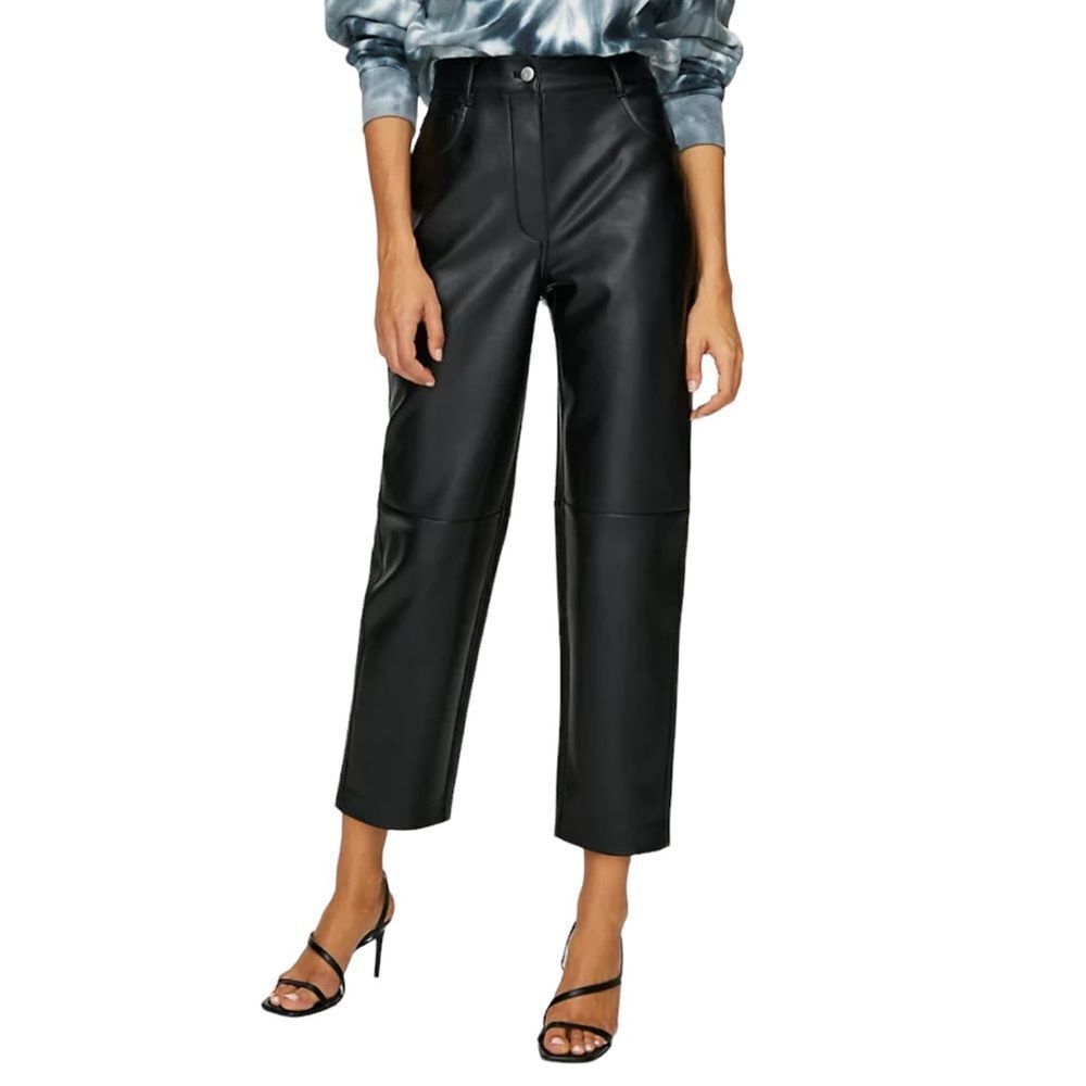 ARITZIA Wilfred Free Oracle Faux Leather High Waisted Ankle Pants Black 00